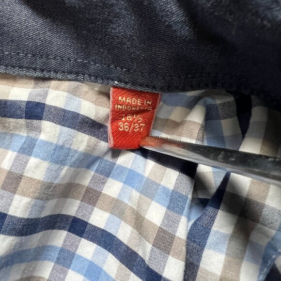 Penguin by Munsingwear Men's Shirt Slim Fit Long Sleeve Plaid | Sz 16.5 36/37 - Picture 8 of 14